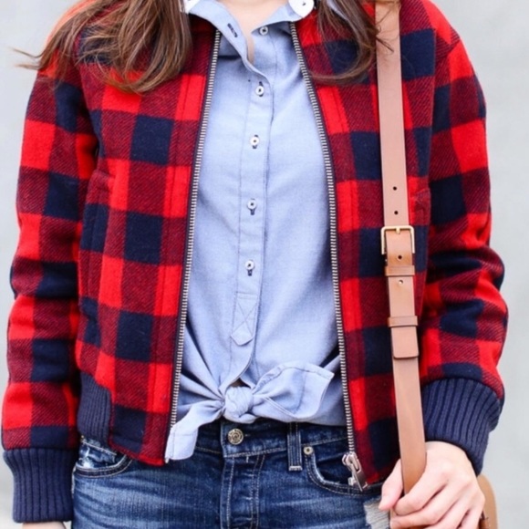NWT J.crew buffalo check bomber jacket - Picture 4 of 7